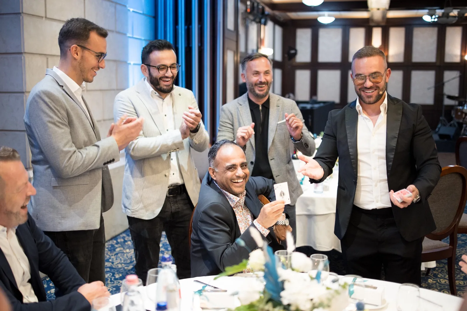 Matteo Cammisa performing during a formal dinner