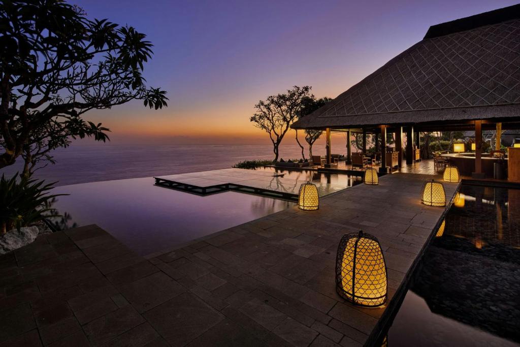 Bvlgari Resort Bali terrace at sunset