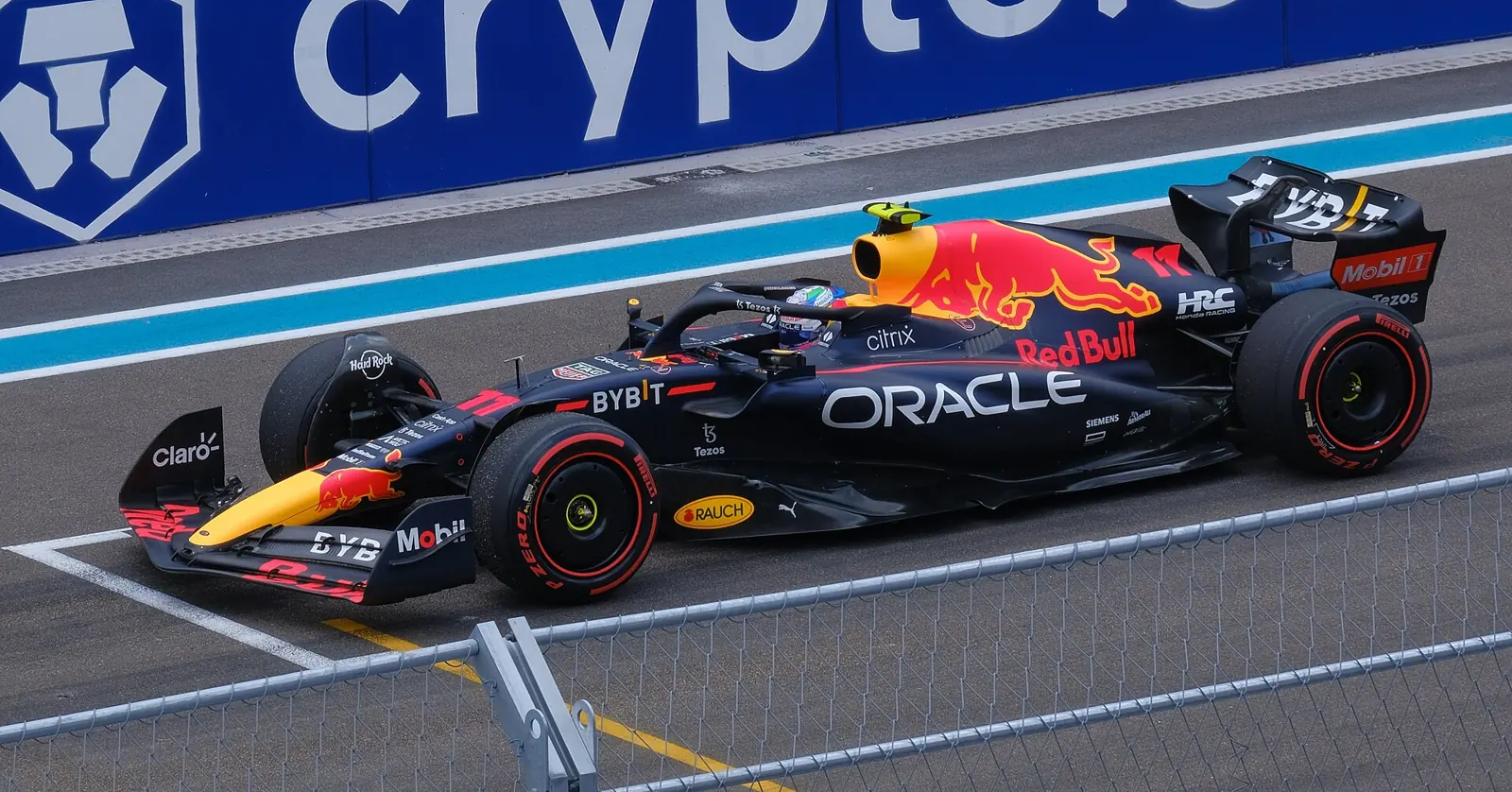 A Formula 1 car on track at the Miami Grand Prix
