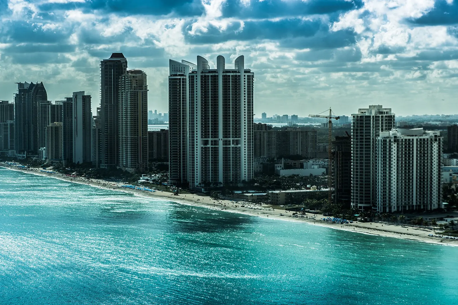 Aerial view of the Sunny Isles Beach skyline on the Florida coast